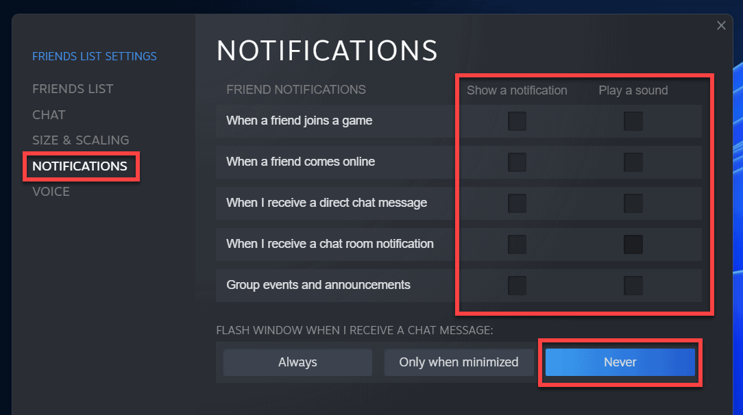 Friends notification - steam