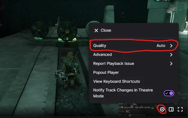 Twitch video quality settings