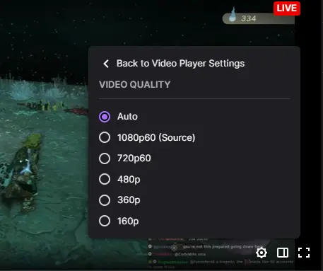 twitch video resolutions