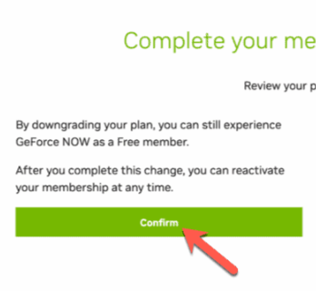 GeForce now Confirmation