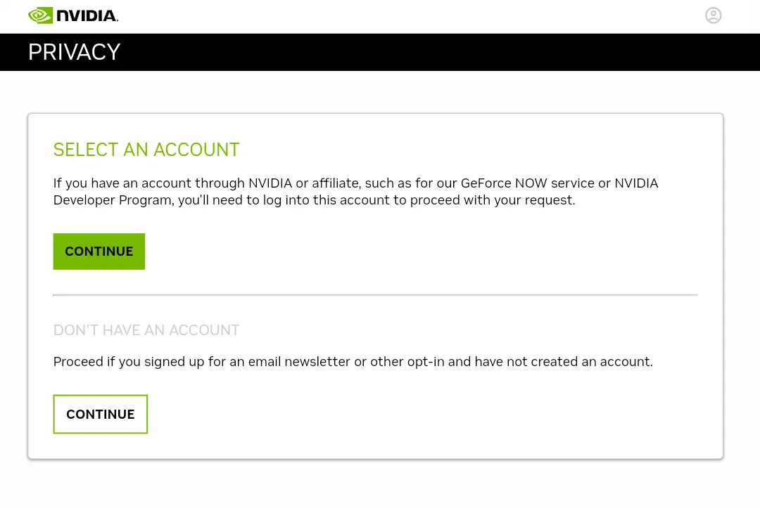 Select an account 